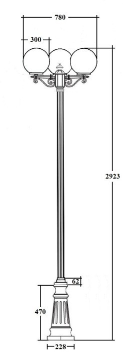 Наземный фонарь GLOBO L 88210LB B2 Bl