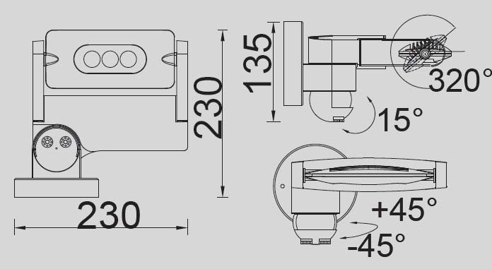 Настенный светильник уличный  W6144S-1-PIR Gr