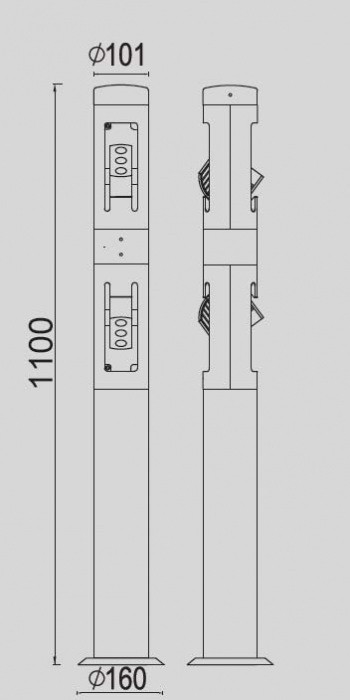 Наземный светильник  W6142-2-1100 Gr