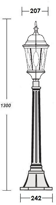 Наземный фонарь ASTORIA 2M 91407M Bl овал