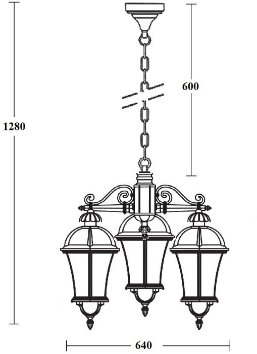 Уличный светильник подвесной ROMA L 95270L/3 Bl