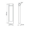 Светильник LGD-PATH-FRAME-ROTARY-H650-6W Warm3000 (BK, 111 deg, 230V) (ARL, IP65 Металл, 3 года)