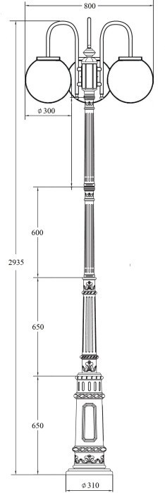Наземный фонарь GLOBO L 88210LB/10A/E7/down  Bl