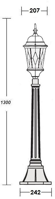 Наземный фонарь ASTORIA 2M 91407M Gb ромб