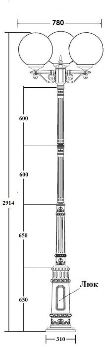 Наземный фонарь GLOBO L 88210LB/E7 Bl