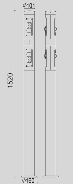 Наземный светильник COLUMN W6142-2-1500 Gr