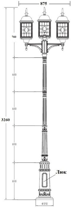 Наземный фонарь LONDON L 64810LB/E7 09 Bl