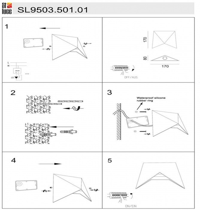 Настенный светильник уличный Canneto SL9503.501.01