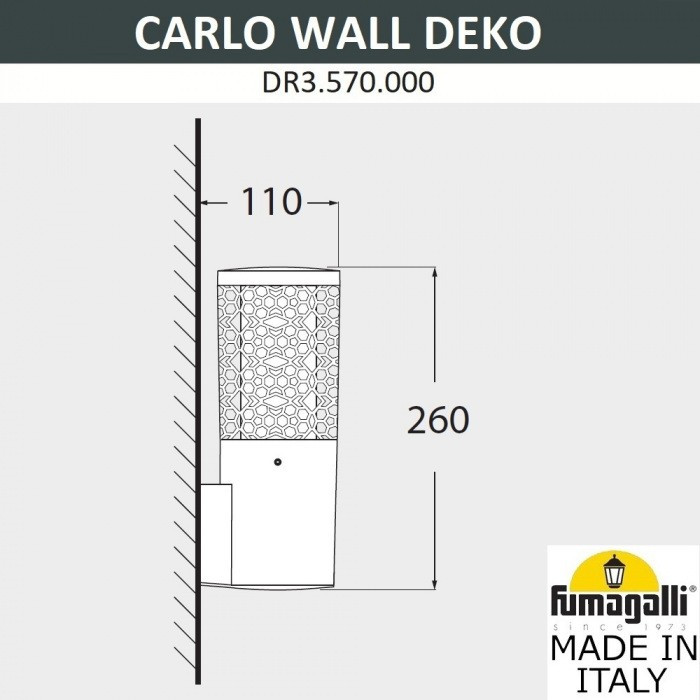 Настенный светильник уличный Carlo Deco DR3.570.000.AXU1L