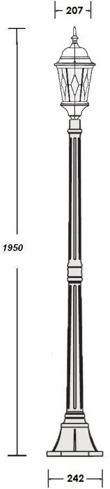 Наземный фонарь ASTORIA 2M 91408M Gb ромб