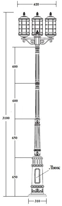 Наземный фонарь BARSELONA 81210B/E7 Gb