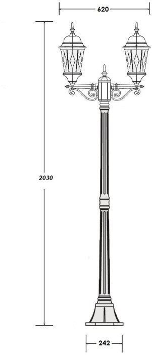 Наземный фонарь ASTORIA 2M 91408MA Bl ромб