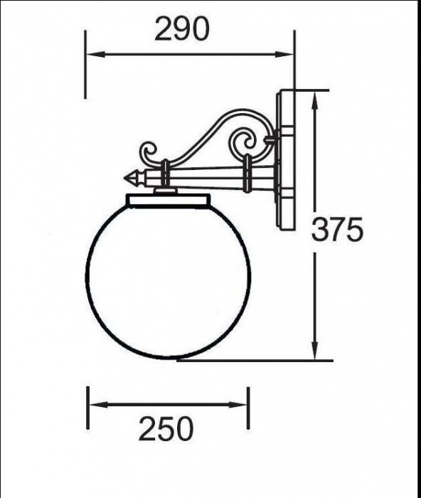 Настенный фонарь уличный  88202S Bl