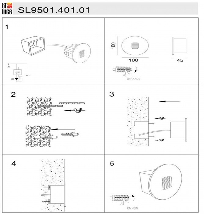 Настенный светильник уличный Visano SL9501.401.01