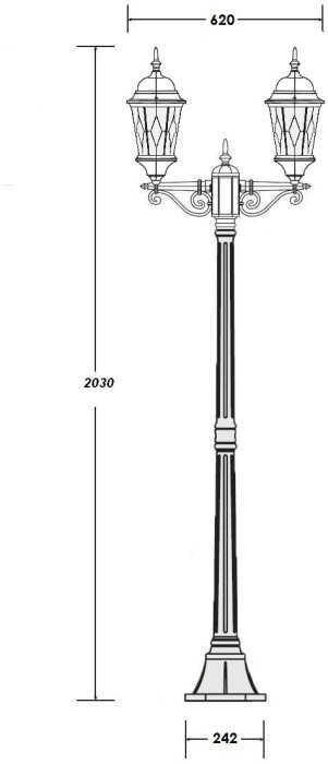 Наземный фонарь ASTORIA 2M 91408MA Gb ромб