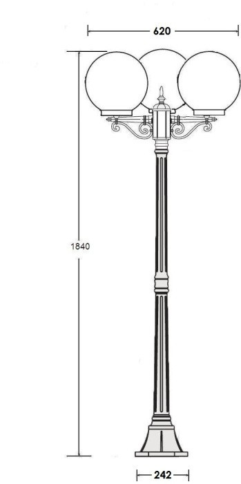 Наземный фонарь GLOBO S 88208SB Bl