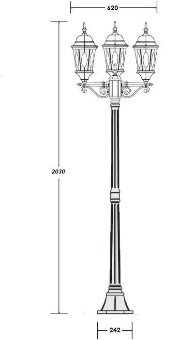 Наземный фонарь ASTORIA 2M 91408MB Bl овал