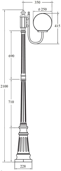 Наземный фонарь GLOBO S 88209S/10A Bl