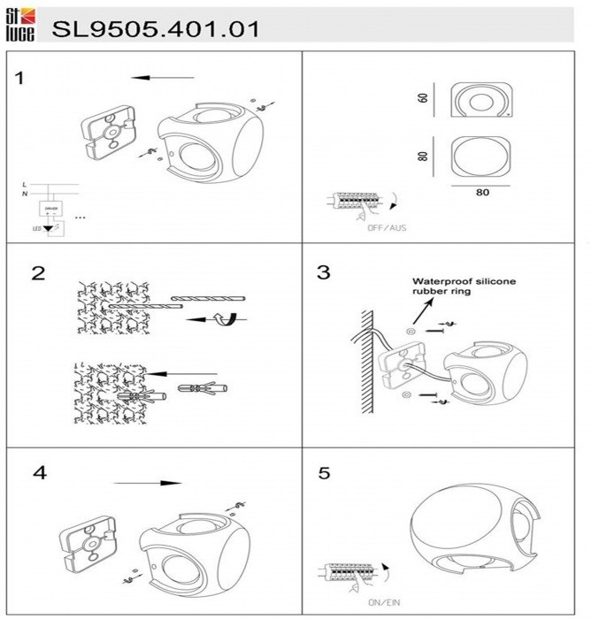 Настенный светильник уличный Volti SL9505.401.01