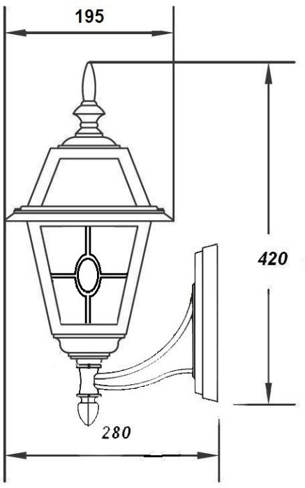 Настенный фонарь уличный FARO lead GLASS 91101/04 lgY Bl