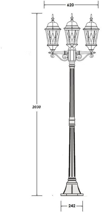Наземный фонарь ASTORIA 2M 91408MB Gb ромб