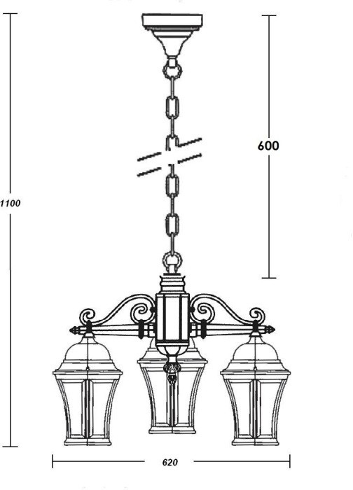 Уличный светильник подвесной ASTORIA 2 91470L/3 Bl