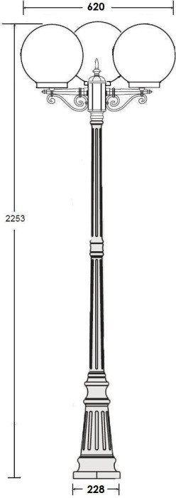 Наземный фонарь GLOBO S 88209SB Bl