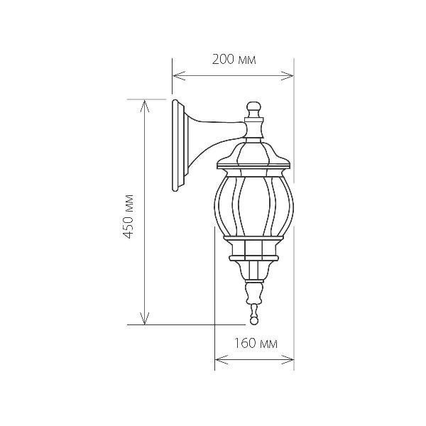 Настенный фонарь уличный Farola GL 1001D черный Elektrostandard