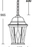Уличный светильник подвесной ASTORIA 2M 91405M Gb ромб