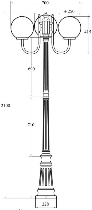 Наземный фонарь GLOBO S 88209SB/10A Bl
