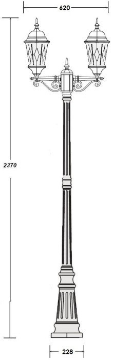 Наземный фонарь ASTORIA 2M 91409MA Gb ромб