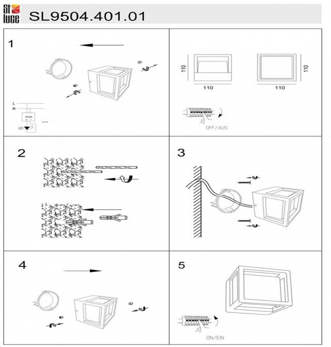 Настенный светильник уличный Alceno SL9504.401.01