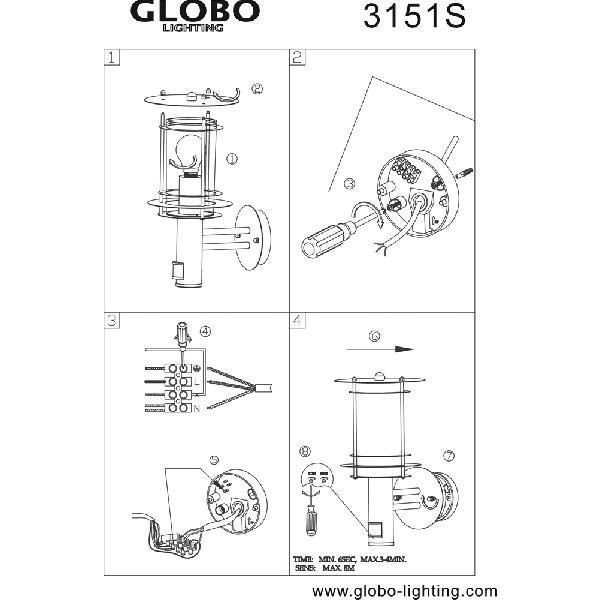 Настенный фонарь уличный Miami 3151S Globo