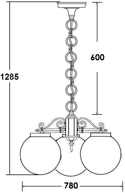 Уличный светильник подвесной GLOBO L 88270L/3 Bl