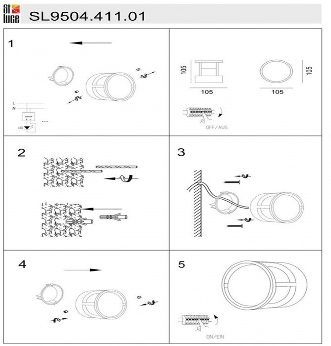 Настенный светильник уличный Alceno SL9504.411.01