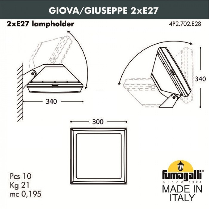 Уличный консольный светильник Guizeppe 4P2.702.000.LYF1R
