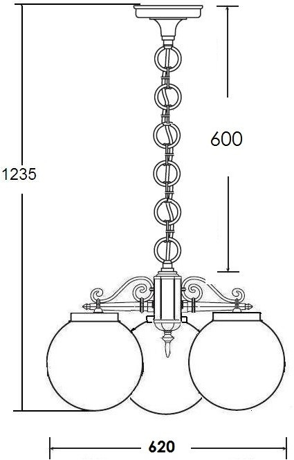 Уличный светильник подвесной GLOBO S 88270S/3 Bl