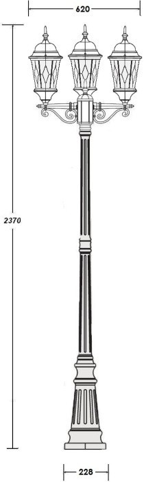 Наземный фонарь ASTORIA 2M 91409MB Gb ромб
