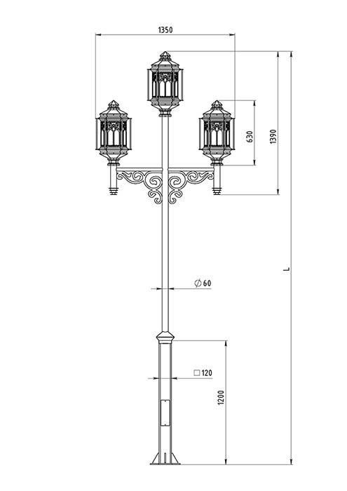 Наземный фонарь Palazzo 530-43/b-50