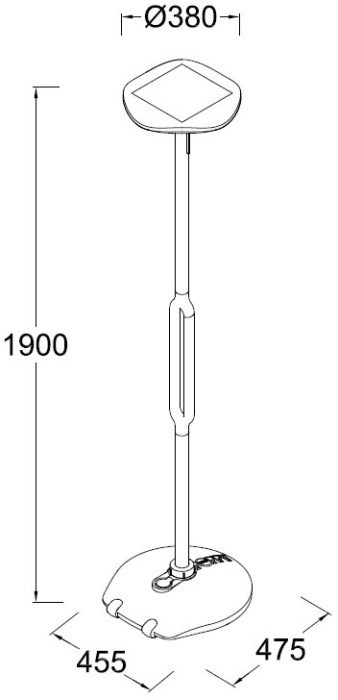 Наземный светильник SOLAR P9108-2000 Gr