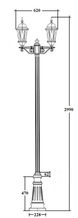 Наземный фонарь ASTORIA 2M 91410MA B2 Bl овал