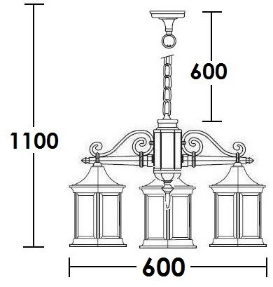 Уличный светильник подвесной BERN 2 L 89870L/3 Gb