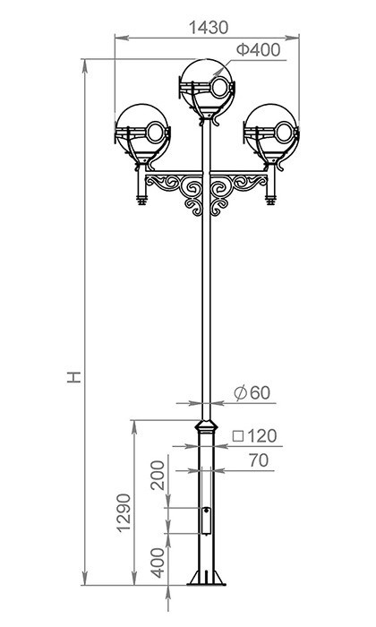 Наземный фонарь Versailles 520-33/b-30