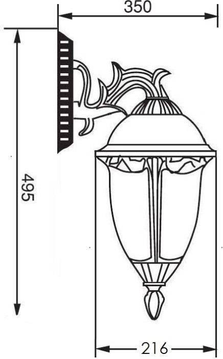Настенный фонарь уличный St.LOUIS L 89102L/15 Bl мат/тр