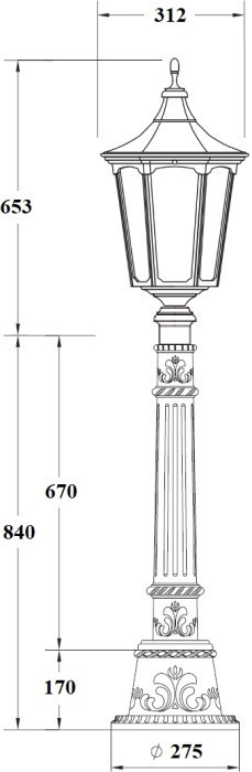 Наземный фонарь ALBORG L 79707L Е10 Bl