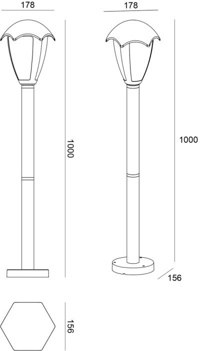Наземный фонарь Henry A1661PA-1BK