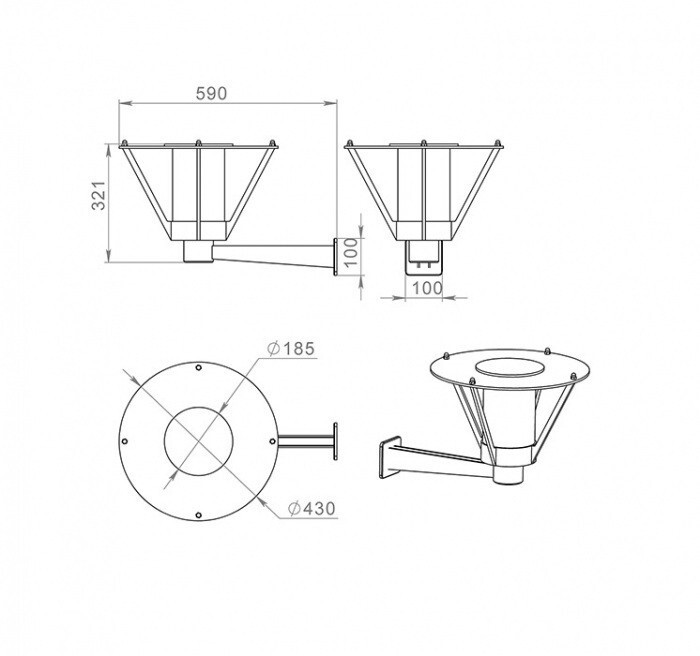 Настенный фонарь уличный Muse 650-11/b-03