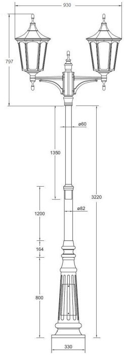 Наземный фонарь ALBORG L 79710LA/A2 09 Bl