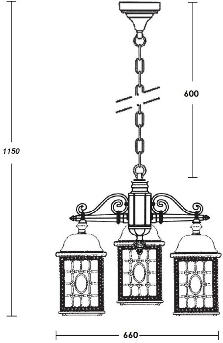 Уличный светильник подвесной LONDON L 64870L/3 Bl