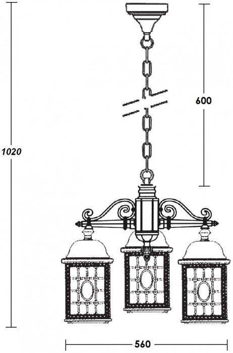 Уличный светильник подвесной LONDON S 64870S/3 Bl